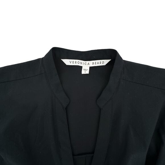 VERONICA BEARD Ruched Shirt Dress 0 - Picture 6 of 9